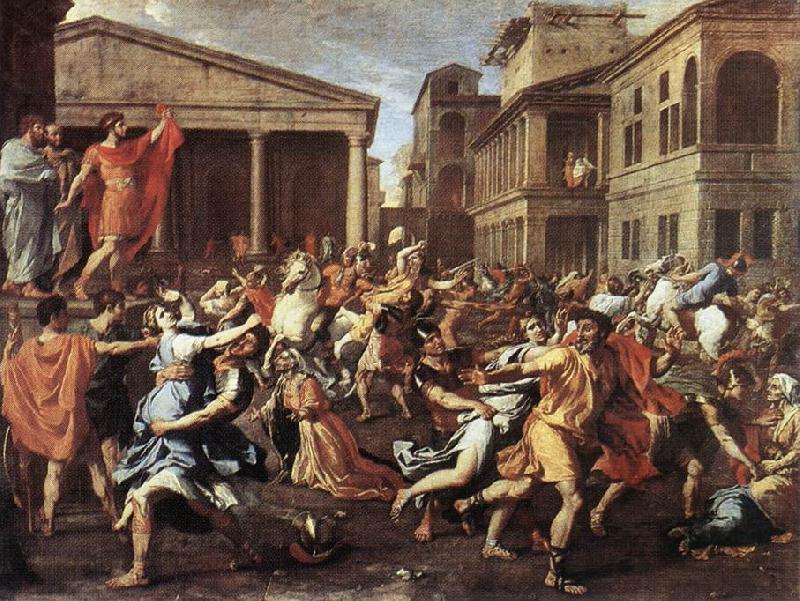 Nicolas Poussin The Rape of the Sabine Women oil painting image